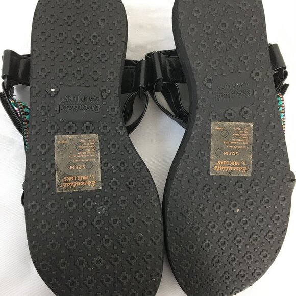 Essentials by Muk Luks Black Strappy Slingback Sandals Size M (~7) Like NEW - Picture 7 of 7
